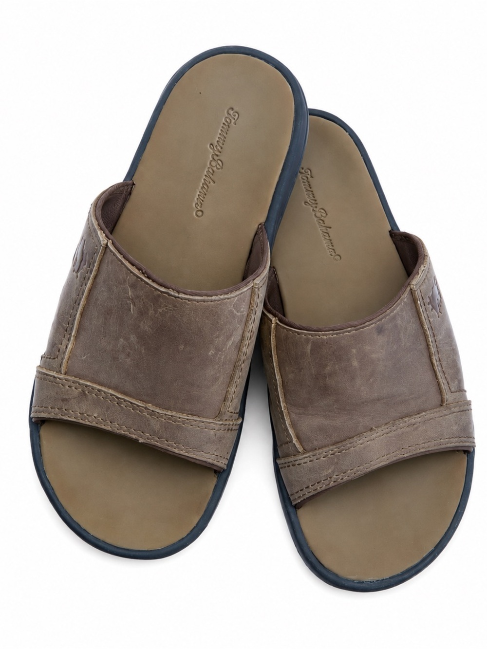 Tommy Bahama Men’s Seawell Leather Slide Sandals Brown Size 9